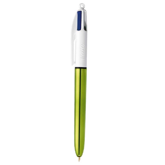 904862-stylo-bille-4-couleurs-shinepointe-moyenne-corps-vert