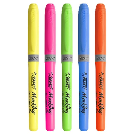 0381032-surligneur-stylo-bic-highlighter-grip-pointe-biseautée