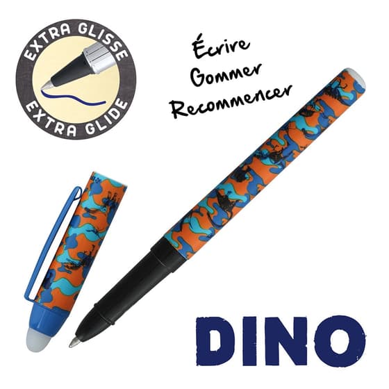 KR24392-stylo-bille-effacable-effacink-dino-orange-encre-bleue