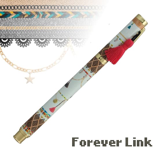 KR24426-stylo-plume-metal-plumink-forever-link-or-pompon-rouge-2