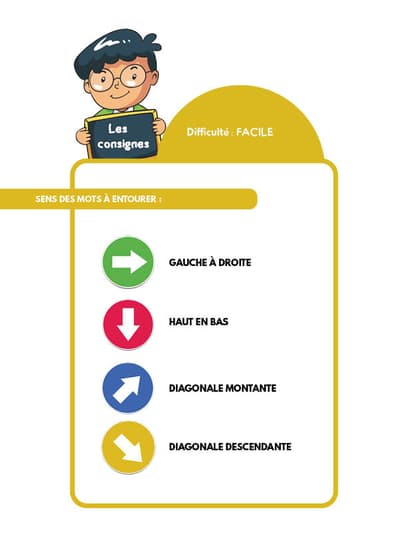 consigne mots mêlés allemand