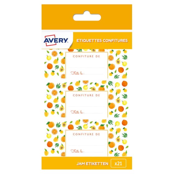 AVECONF21J-21-etiquettes-pots-de-confiture-fruits-jaunes-avery-95-x-40-mm