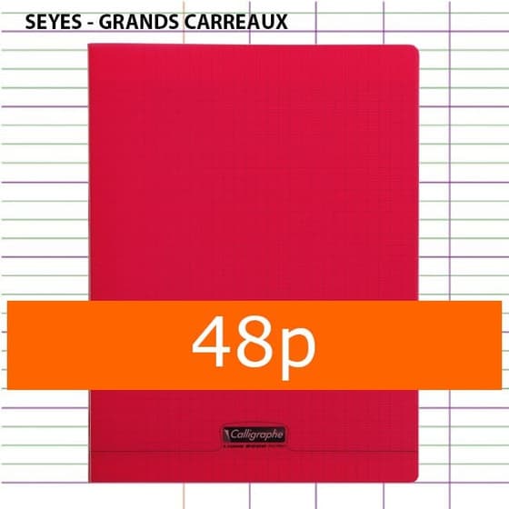 cahier-clairefontaine-A4-rouge-48p-seyes