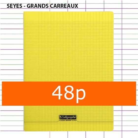 cahier-clairefontaine-jaune-A4-48p-seyes