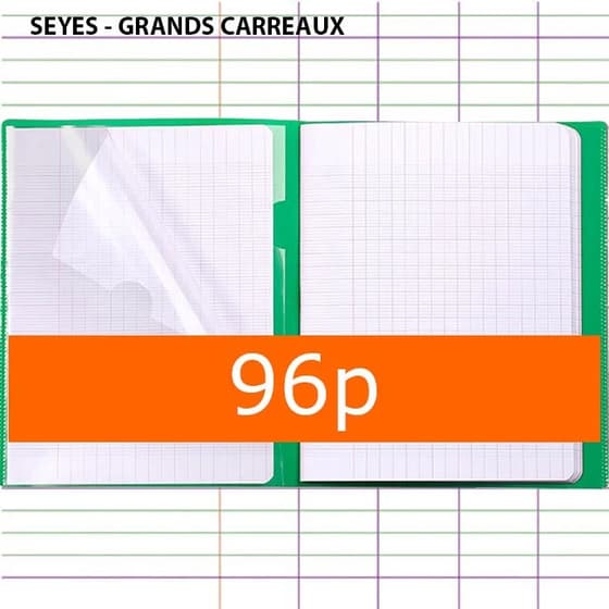 Cahier-Koverbook-A4-séyès-polypro-vert-avec-marque-pages-CLA971413C