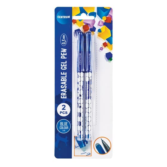 CEN80544-2-stylos-roller-encre-gel-effacable-pointe-fine-0.5mm-bleu