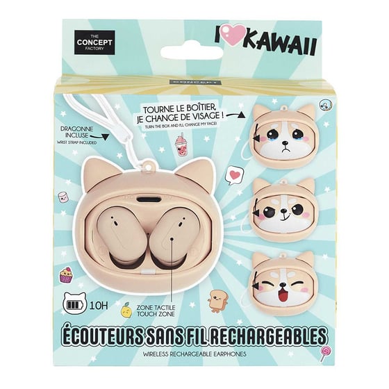 Ecouteurs bluetooth sans fil Chat Kawaii Multifaces : Chez Rentreediscount  Fournitures de bureau
