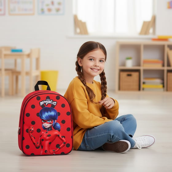 Sac à Dos Enfant Miraculous Ladybug Safta Avec Trolley Amovible - Marinette