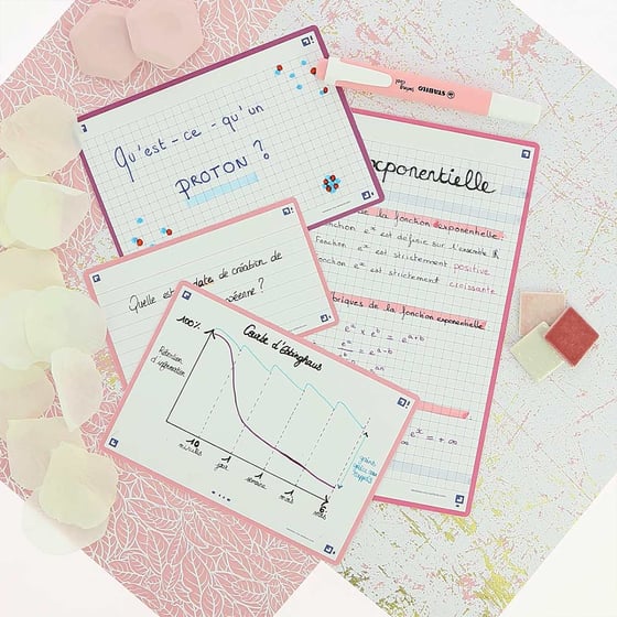 500 Flash Cards A7 10 Couleurs Avec Anneaux - Fiches Bristol Révision Étude Cartes D'Apprentissage