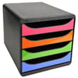 Module de classement 4 tiroirs EXACOMPTA Big-Box Plus noir et arlequin 