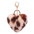 Porte clés Cœur pompon fourrure Léopard