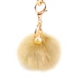 Porte clés Pompon boule de fourrure et perle