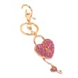 Porte clés Cœur serrure et clé rose