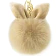 Porte clés Oreilles de lapin en pompon chataigne
