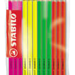 12 crayons graphite HB embout gomme STABILO Swano fluo