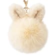 Porte clés Oreilles de lapin en pompon crème