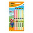 5 Surligneurs BIC Highlighter Grip SUPER MARIO Couleurs pastels