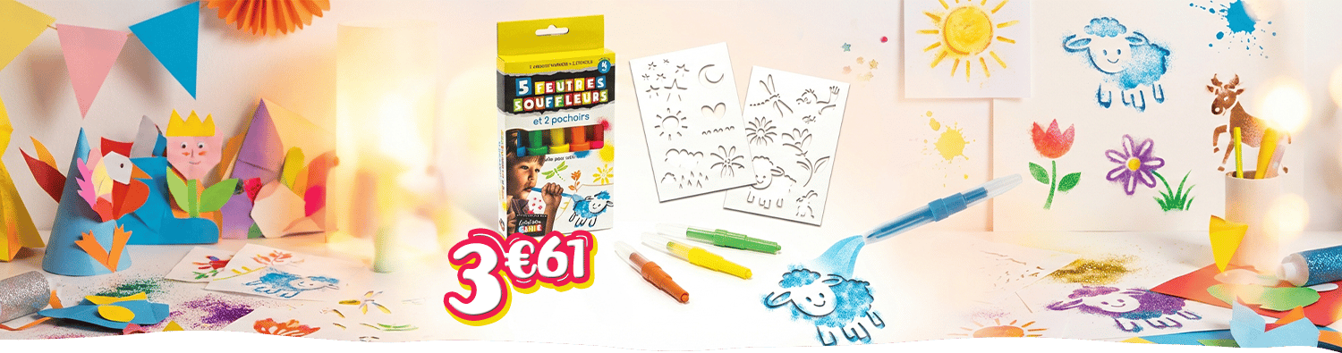 lot de 5 feutres et 2 pochoirs