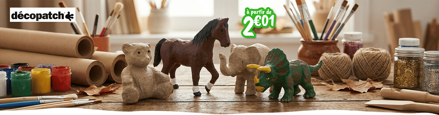 Papier mâché, objets en carton,...