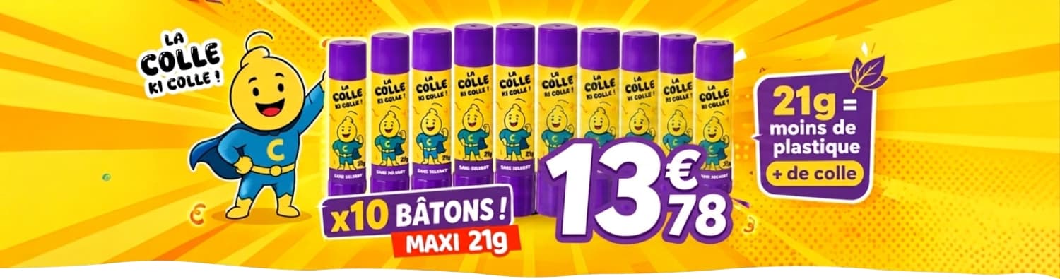 10 MAXI bâtons, zéro panne de colle