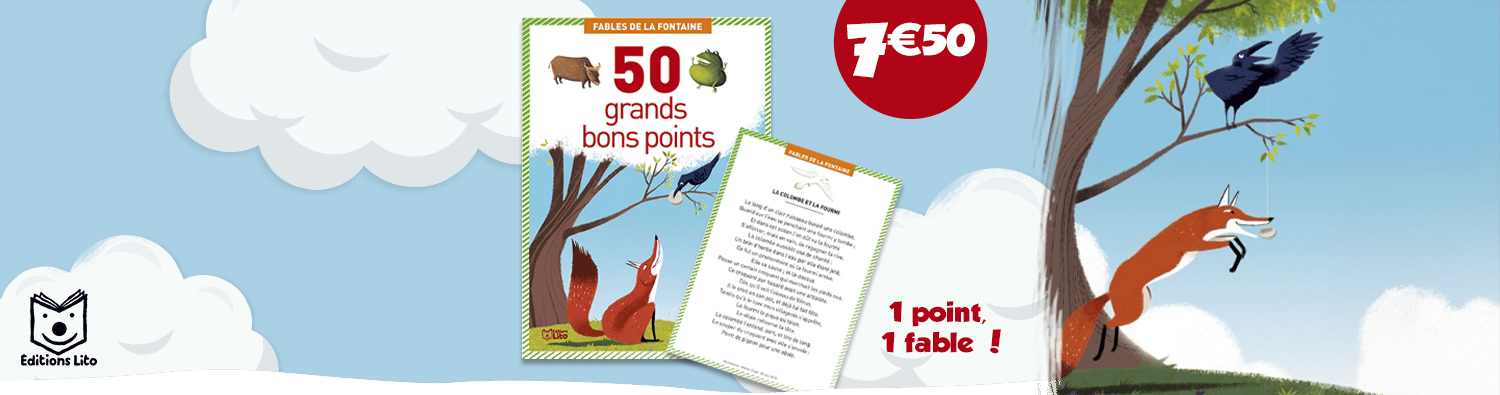 Boîte de 50 grands bons points LITO Fables de La Fontaine : Chez Boîte de 50 grands bons points LITO Fables de La Fontaine : Chez