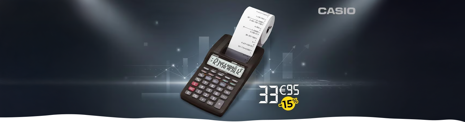 CASIO HR-8RC-WE Calculatrice d'imprimante, type pratique