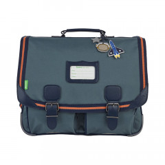 Tann's Cartable Elliott 41 Cm Les Fantaisies Bleu Marine - Sac D'École Garçon Avec Patchs Spatiaux Et Matière Recyclée