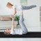 Tapis De Gym Pliable épais 240x116x5 Cm - Mousse EPE, Attaches Auto-agrippantes, Poignée De Transport