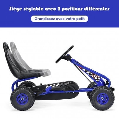 Kart à Pédales Pour Enfants, Siège Réglable, Pneus EVA, Embrayage Et Frein Manuels 110 X 61 X 62 Cm Rouge 93102355 Kart à Pédales Pour Enfants, Siège Réglable, Pneus EVA, Embrayage Et Frein Manuels 110 X 61 X 62 Cm Rouge 93102355