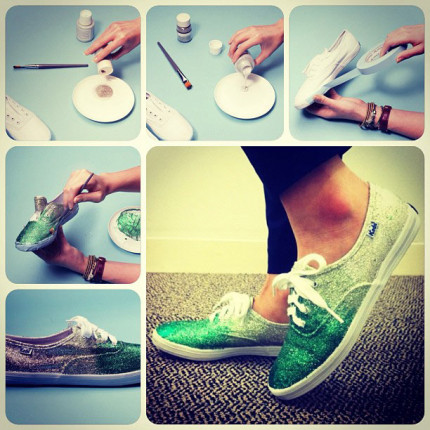 Tuto customiser des chaussures avec des paillettes Le Blog Rentreediscount