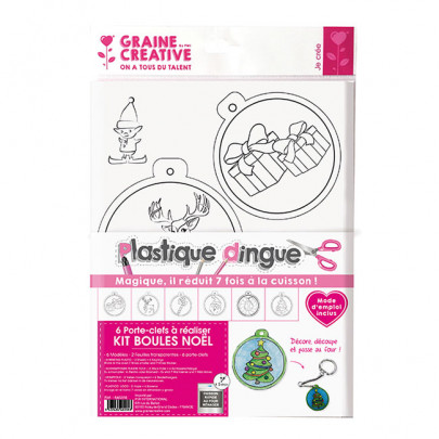 Kit Plastique Fou Graine Creative 6 Porte Cles Boules De Noel Chez Rentreediscount Loisirs Creatifs