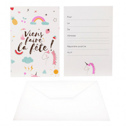 6 Cartes D Invitation Anniversaire Avec Enveloppes Blanches Chez Rentreediscount Loisirs Creatifs