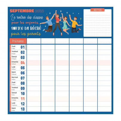 Calendrier illustré Famille 2022-2023 BOUCHUT 30 x 30 cm : Chez Calendrier illustré Famille 2022-2023 BOUCHUT 30 x 30 cm : Chez