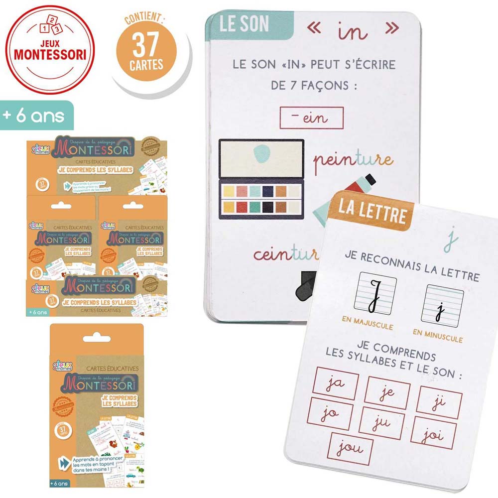 Jeu Je comprends les syllabes Cartes éducatives Montessori Chez Rentreediscount Cadeaux & Jeux