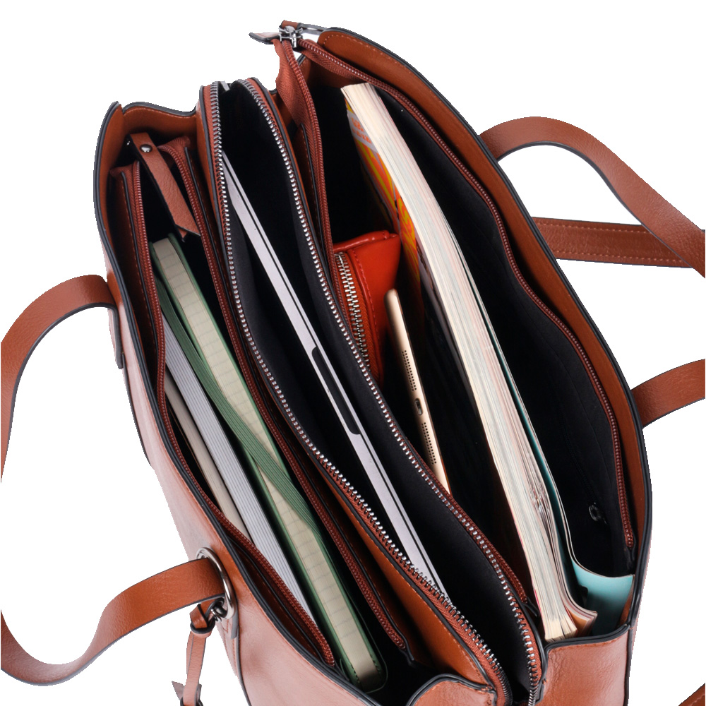 Sac de cours étudiante MEET & MATCH 3 compartiments 36x14x26cm whisky Chez Rentreediscount