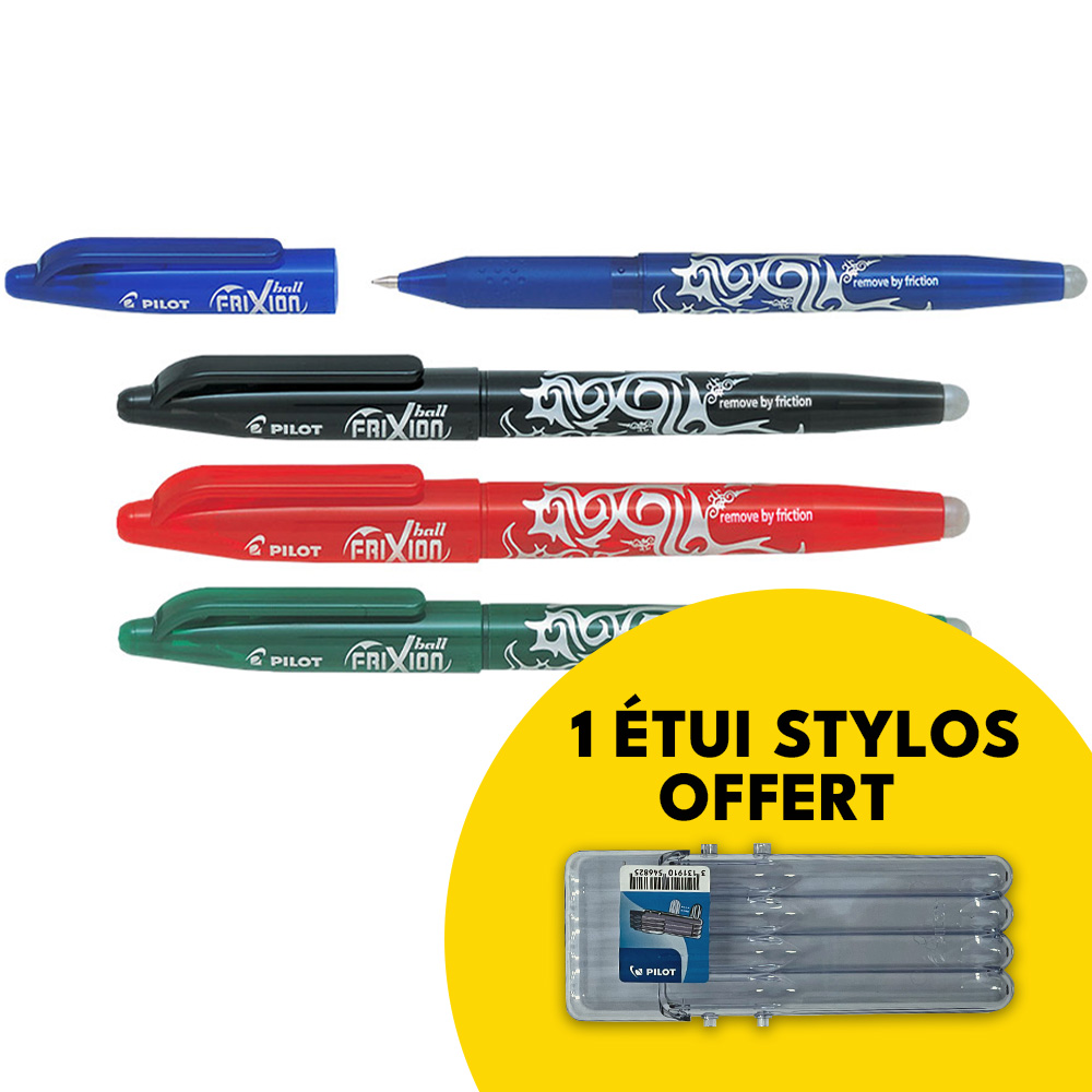 Lot De 7 Stylos Plume Pilot V Pen - Encre Effaçable, Pointe Moyenne 0.58 Mm - 7 Couleurs Vives