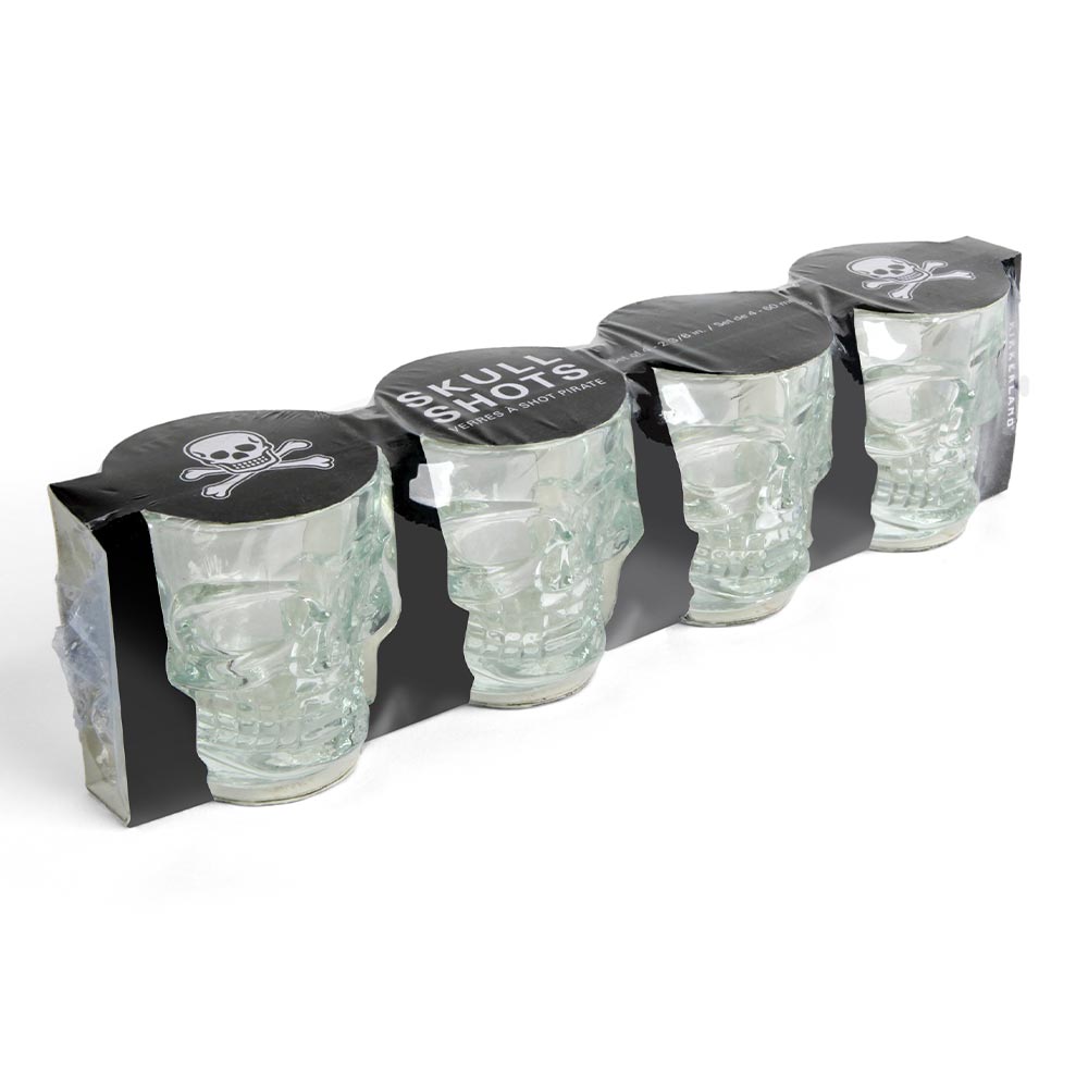 Lot De 4 Verres à Shot Tête De Mort - 20ml - Verre Borosilicaté Pour Tequila Et Cocktails