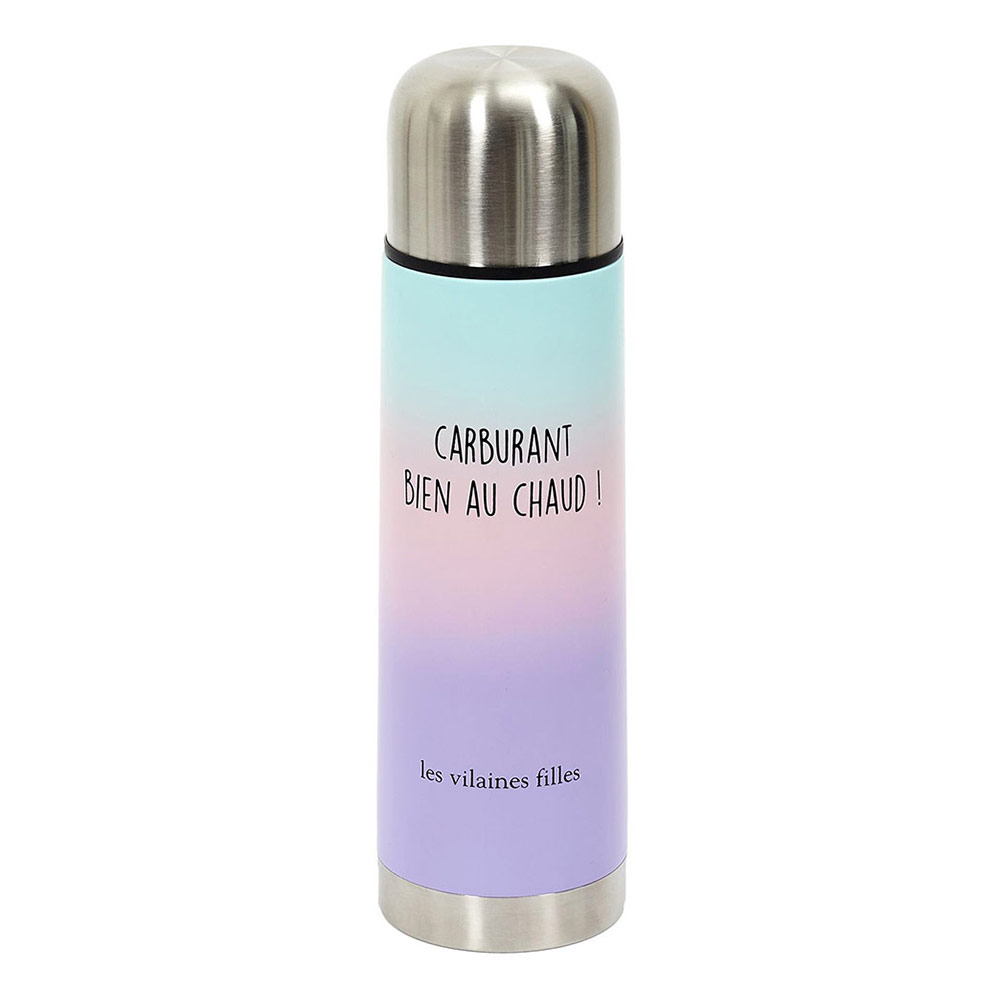 Gourde Isotherme "Morue D'eau Douce" 26cl En Acier Inoxydable - Couleur Rose - Idéale Pour Transport