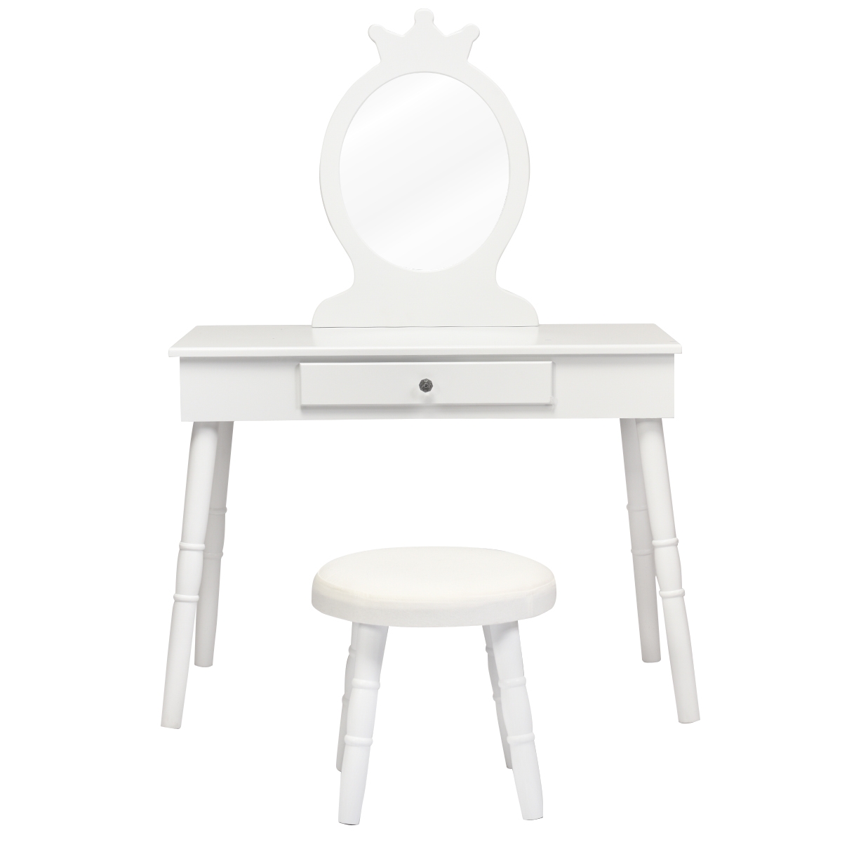 Table De Toilette Pour Fille Avec Tabouret, Miroir, Lumières Et Accessoires - Dimensions 57x34x76 Cm - Bleu, Rose, Rouge - Jeu D'imitation 3-6 Ans