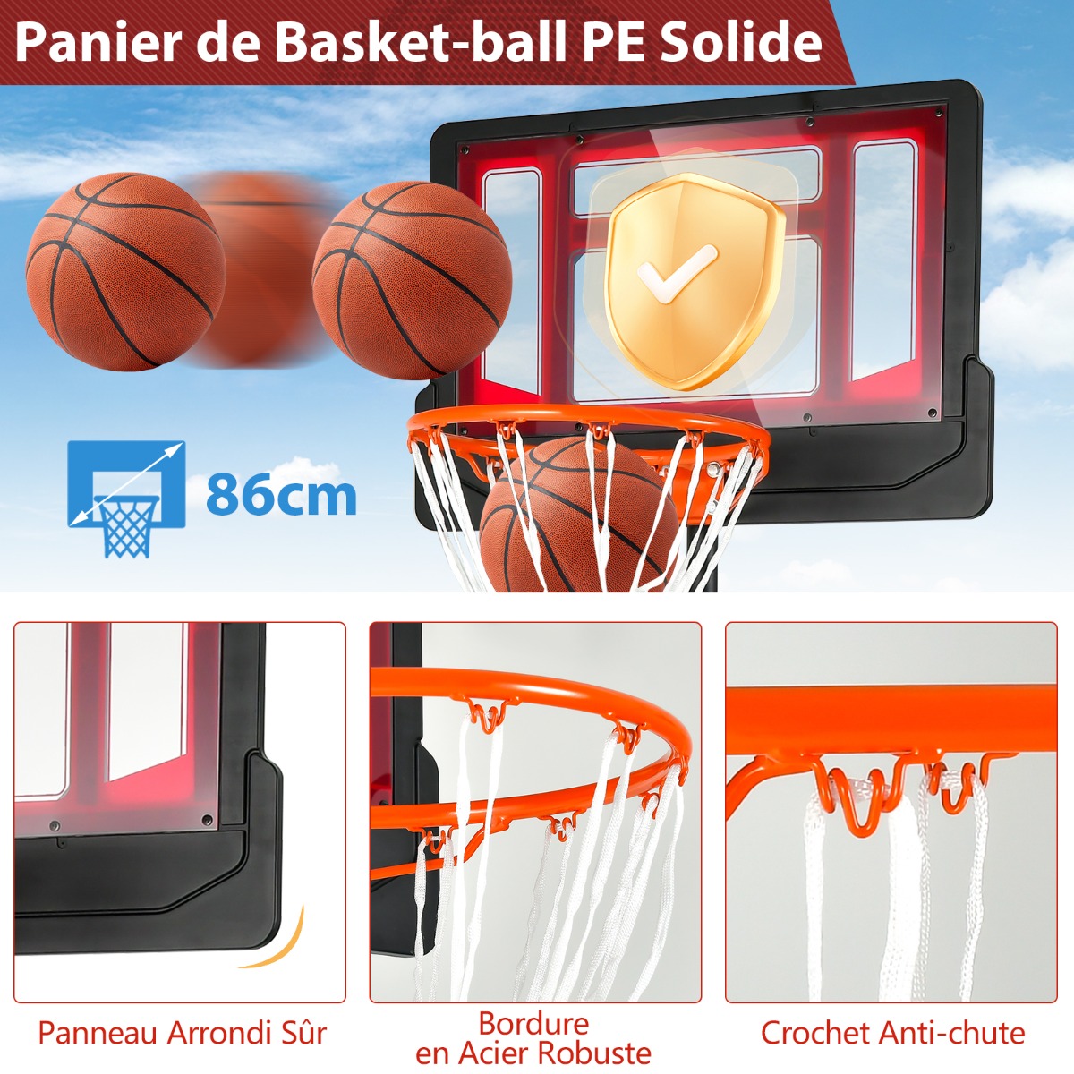 Lot De 3 Mini Ballons De Basket Gonflables + Gonfleur - Jouet D’intérieur/en Extérieur Pour Enfants