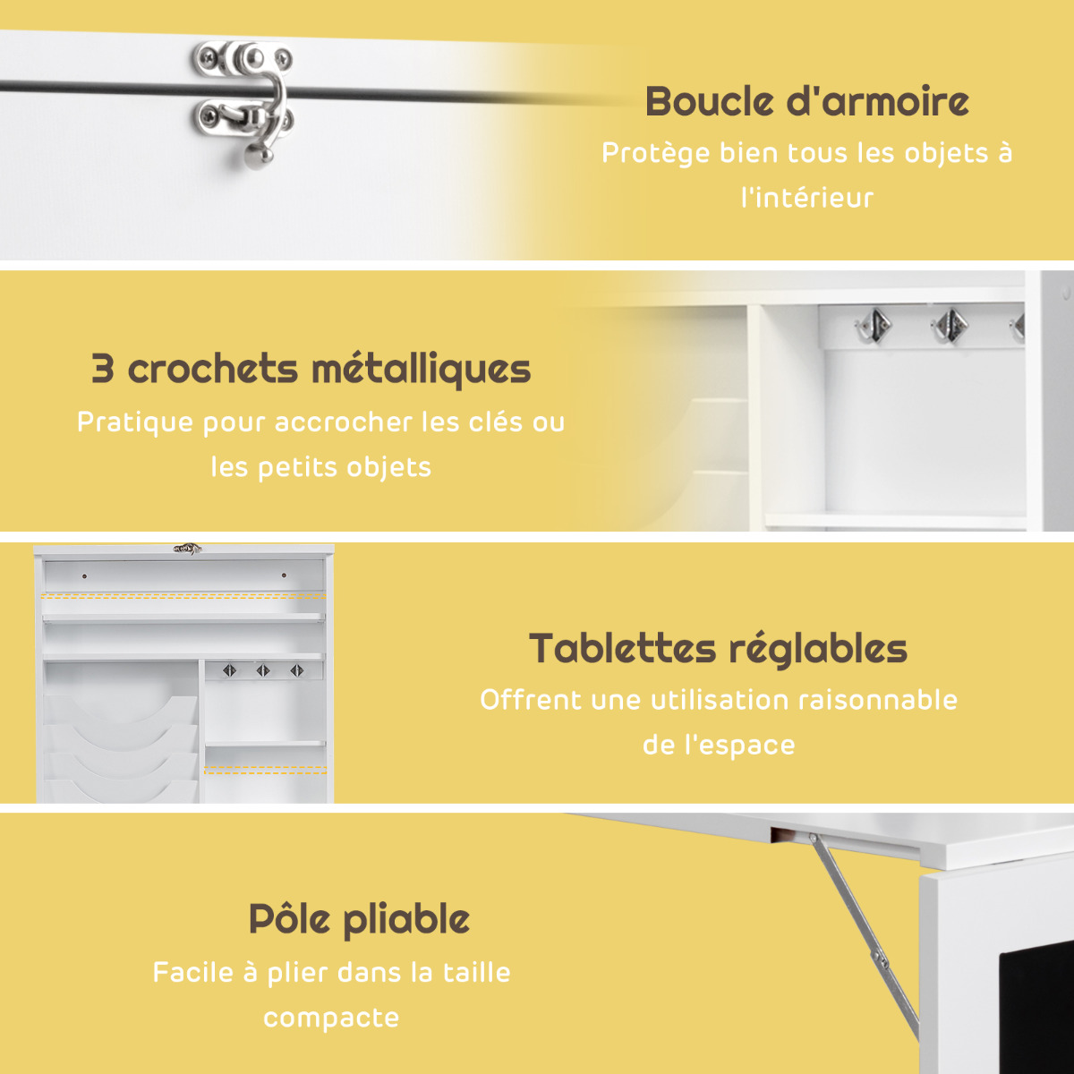 Buffet 3 Portes OKMYHOME 120x32x92 Cm - Bois Naturel & Pieds Noirs, 8 Étagères, Meuble Rangement Salon