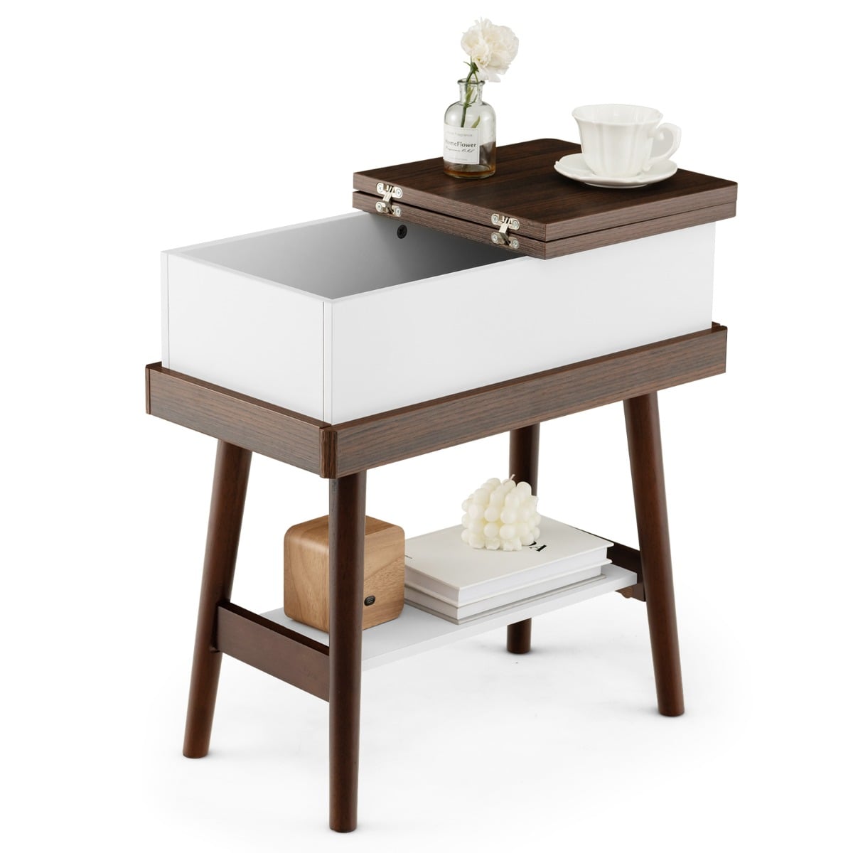 Bureau Droit Homcom Table De Lit Mobile - Table Pour Ordinateur Portable - Hauteur Réglable