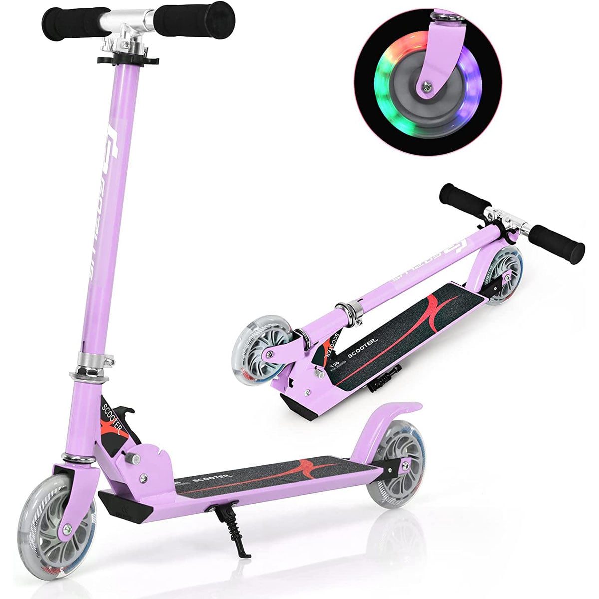 Trottinette Enfant Pliable 3 Roues Avec Lumières LED - Réglable Et Sécurisée - Marque TONBUX