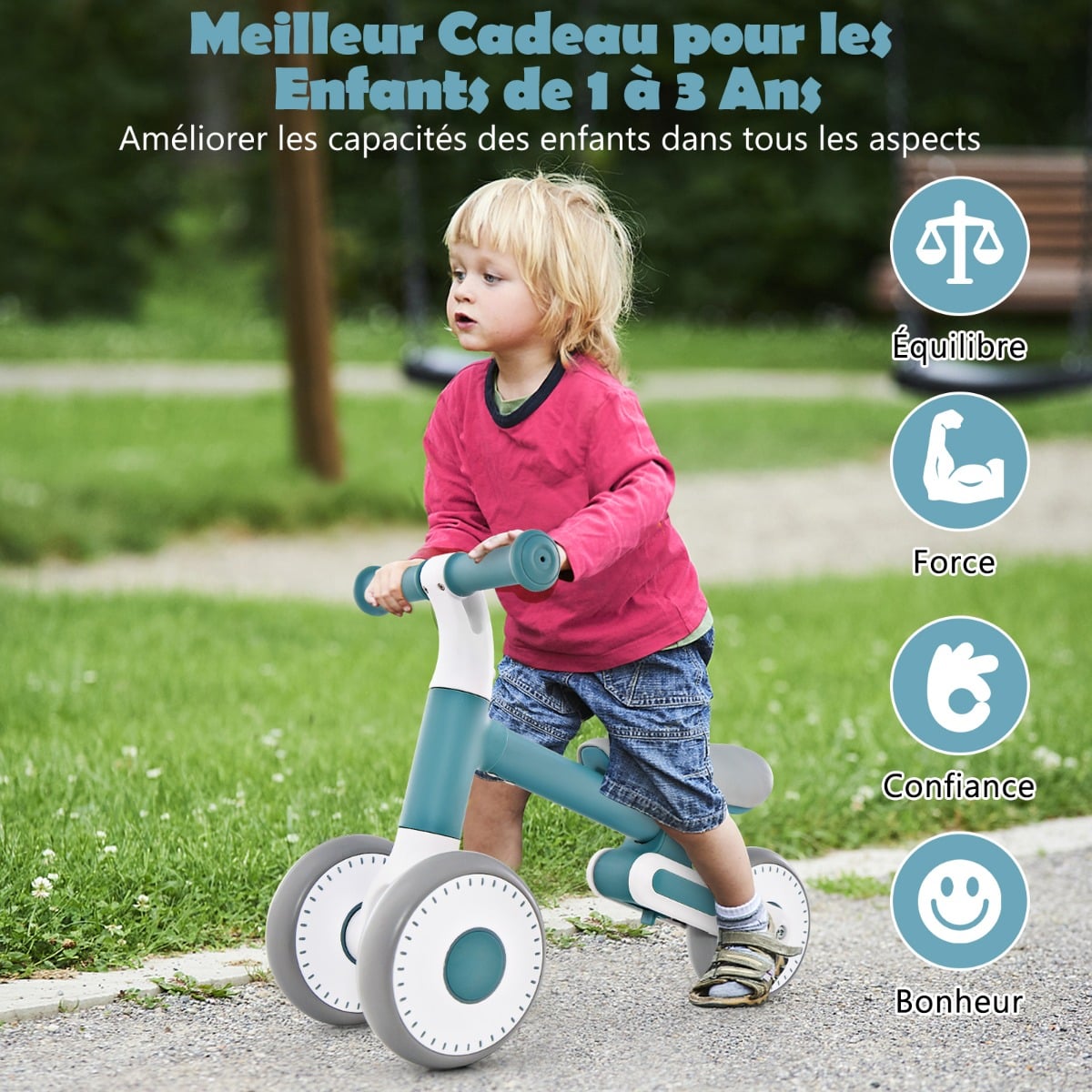 Draisienne Enfant MoMi Fleet - 2,35 Kg - Acier Léger - Selle Et Guidon Réglables - 3+ Ans