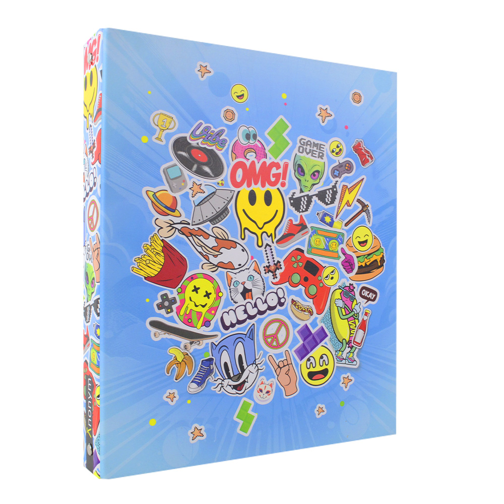 Classeur A4 Manga 4 Anneaux ANONYM - Design Rayures Coloré Pour écoliers Et Fans De Manga