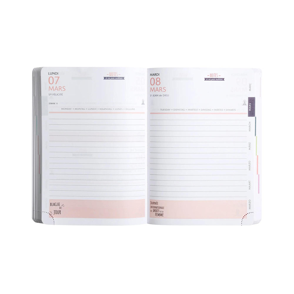 Agenda Journalier Les Rideuses Vélo - 12,5x17,5cm - Août 2025 à Juillet 2026 - Papier Clairefontaine, Fabriqué En France