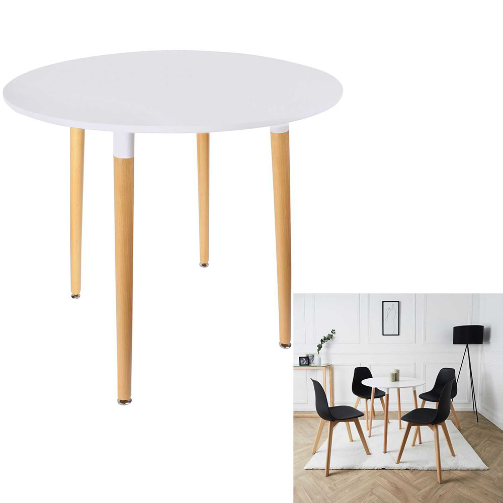 Table à manger ronde blanche 76cm : Chez Rentreediscount Ma jolie Déco
