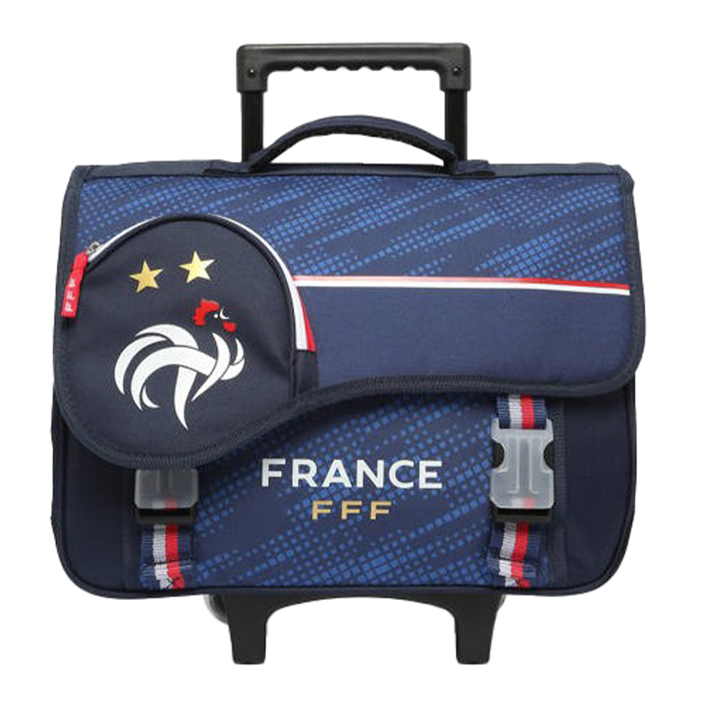 Cartable à roulettes FFF Equipe de France 41cm 2compartiments bleu