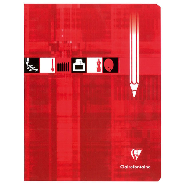 cahier 17x22 clairefontaine 10x10mm 32-pages rouge