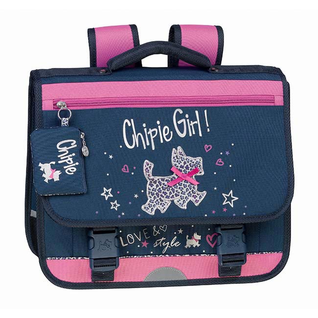 Cartable Scolaire 2 Compartiments Chipie Love Et Style 38cm Bleu Et Rose Chez Rentreediscount Cartables Trousses